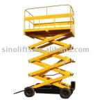 Four-wheel mobile vertical man scissor lift