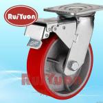 4 inches to 8 inches INDUSTRIAL METAL &amp; PU CASTER Heavy Duty Swivel Cart Wheels &amp; side brake caster