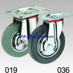 black or grey rubber wheel industrial caster wheel swivel or fixed or swivel with brake