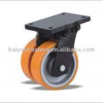 swivel and fixed caster with polyurethane double wheel iron core