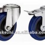 KMxx7-D kezhi bolt hole brake type blue rubber caster wheel
