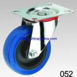 blue elastic rubber wheel caster wheel swivel or fixed or swivel with brake
