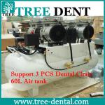 TR-3EW-60 Foshan Oil free Dental Air Compressor Support 3 PCS Dental Chair 60L Air tank/Noiseless oilless air compressor price