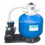 Top mount sand filter with pump combo water treatment