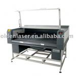 Double head laser cutting machine for synthetic leather with conveyor working table