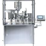 filling and closing machine for veterinary pharmaceutical syringes