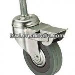 High Quality Gray Rubber Brake Wire Fixation Screw Fixed Caster Wheel