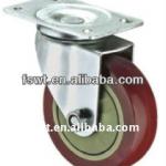 High Quality Medium Duty Purplish Red Polyurethane Single Axis Rotating Casters