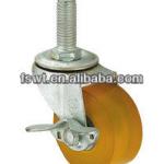 Light Duty Biaxial Polyurethane Screw Swivel Caster Wheel With Brake