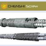 Conical twin screw barrel for pvc extrusion profile