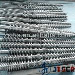 SJZ-65/132 conical double screw barrel for pvc pipe extruder/ conical twin screw barrel for sheet and profile