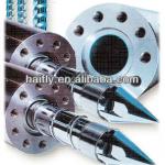 Screw and barrel for plastic extruder machine