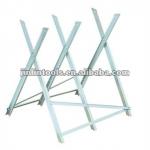 Polishing Galvanized Log Trestle sawhorse